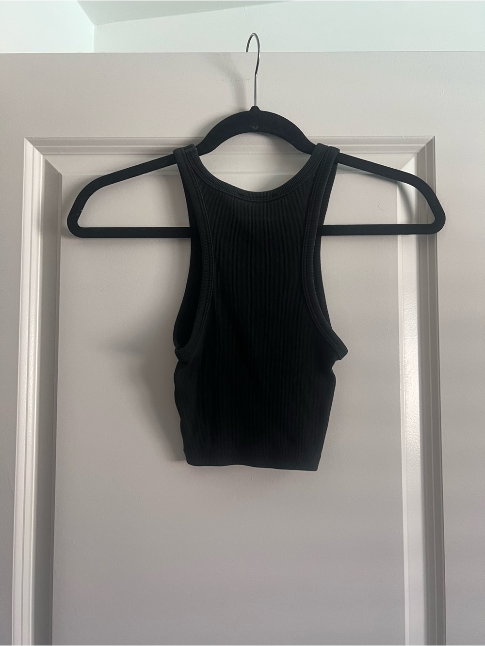 Zara Black Ribbed Racerback Crop Top - Picture 3 of 3